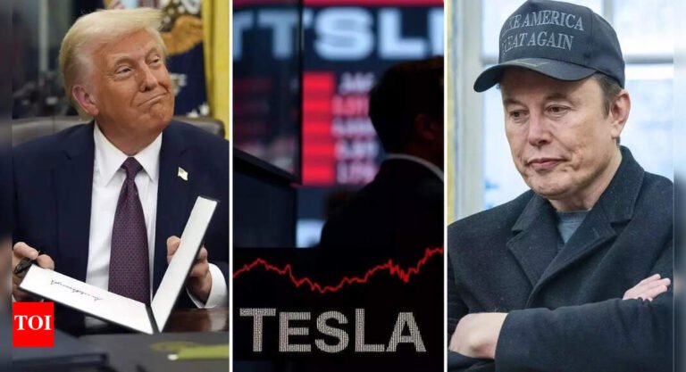 ‘Among 2025’s biggest losses’: Tesla stock crash wipes out 0billion! Trump-Musk feud deals most crushing blow